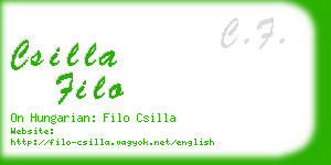 csilla filo business card